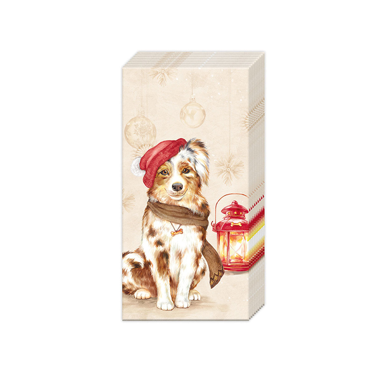 Festive Holiday Pup Paper Pocket Tissues