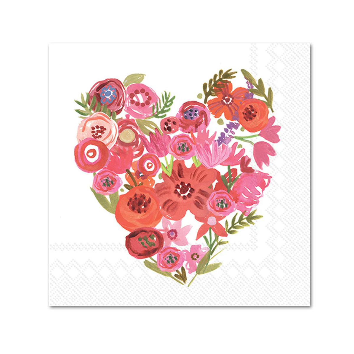 Valentine Chic Heart Paper Beverage Napkins