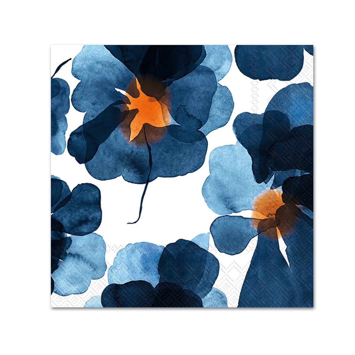 Valssi Blue Blossoms Paper Beverage Napkins