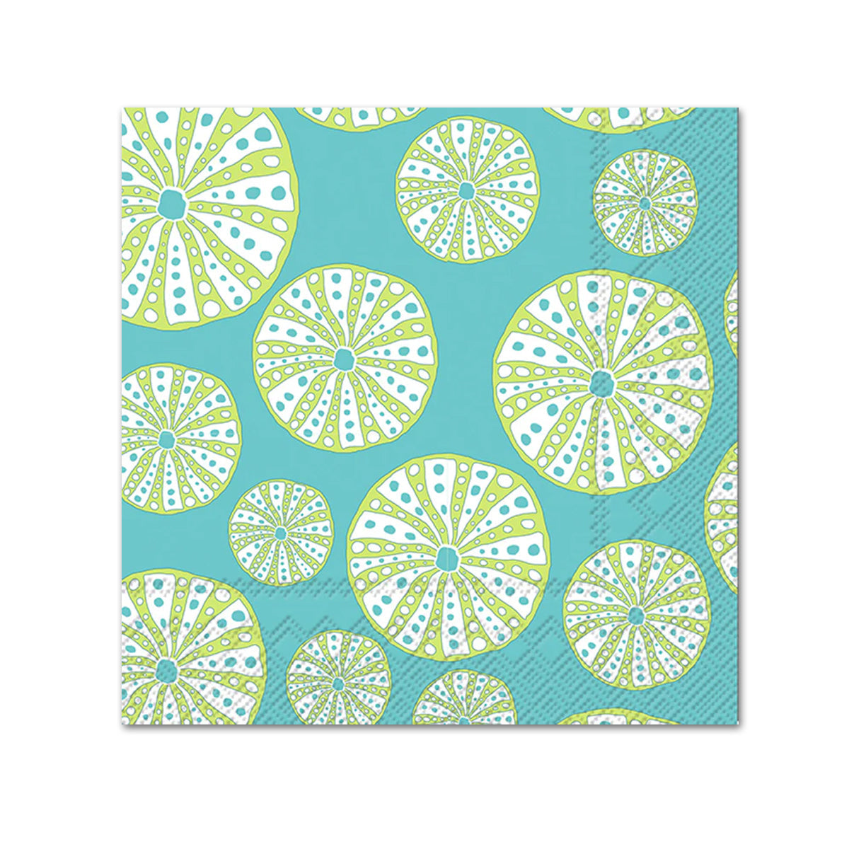 Turquoise Urchin Paper Beverage Napkins