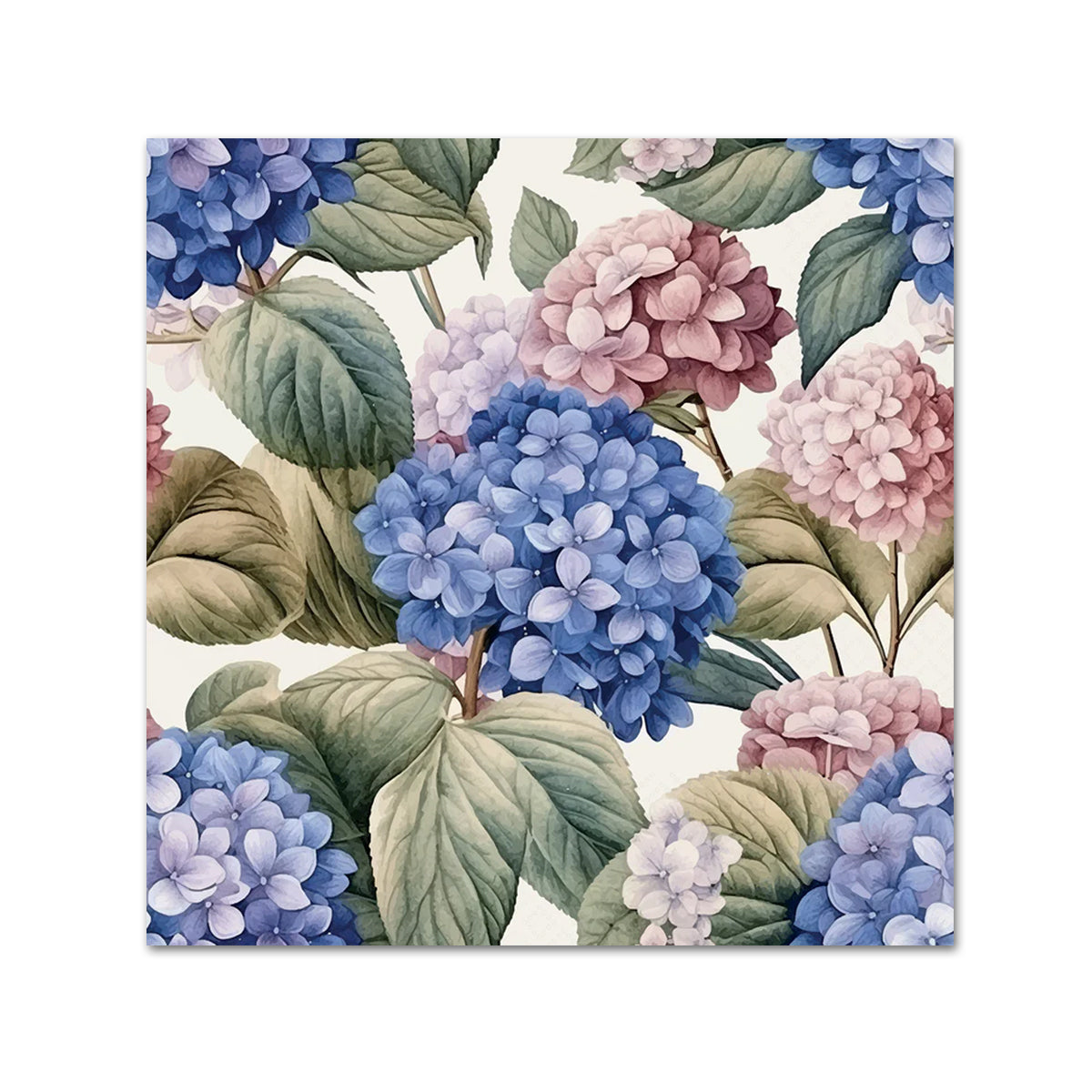 Painted Hydrangea Paper Beverage Napkins