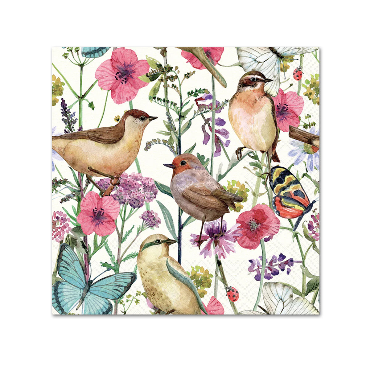 Birds in Spring Paper Beverage Napkins