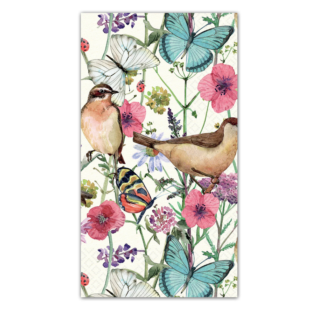 Birds in Spring Paper Guest Towels - Buffet Napkins