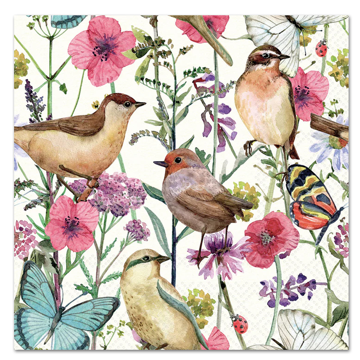 Birds in Spring Paper Luncheon Napkins
