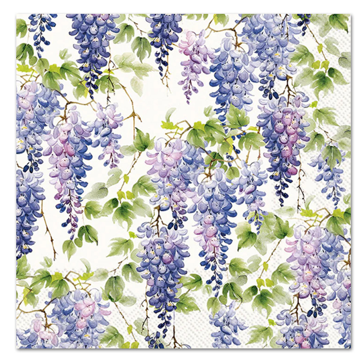 Purple Wisteria Bunnies Paper Luncheon Napkins
