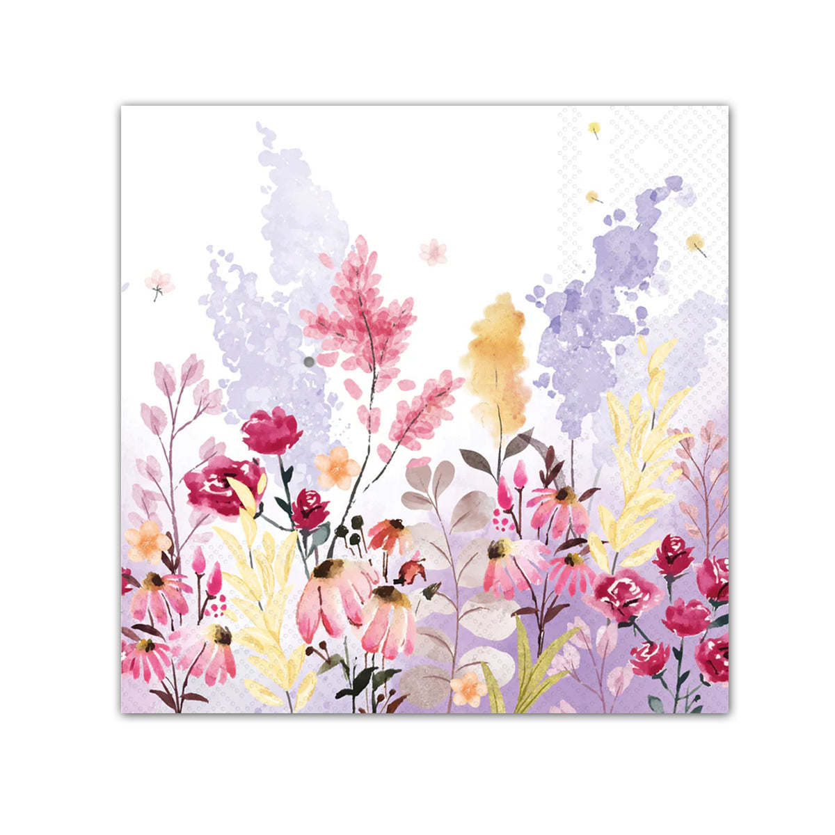 Watercolor Flowerfield Paper Beverage Napkins