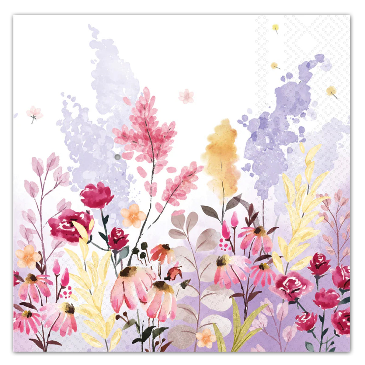 Watercolor Flowerfield Paper Luncheon Napkins