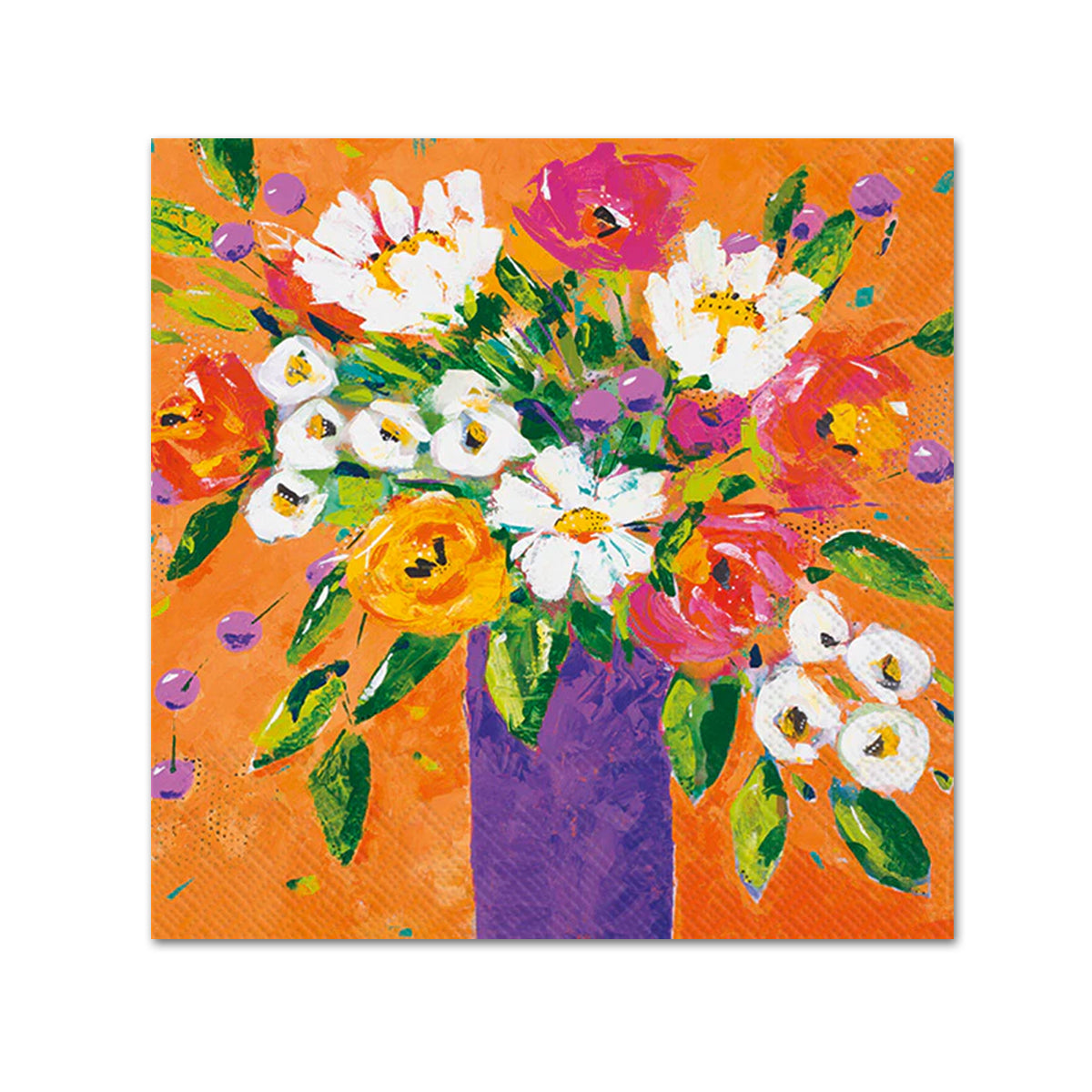 Burst of Joy Floral Paper Beverage Napkins