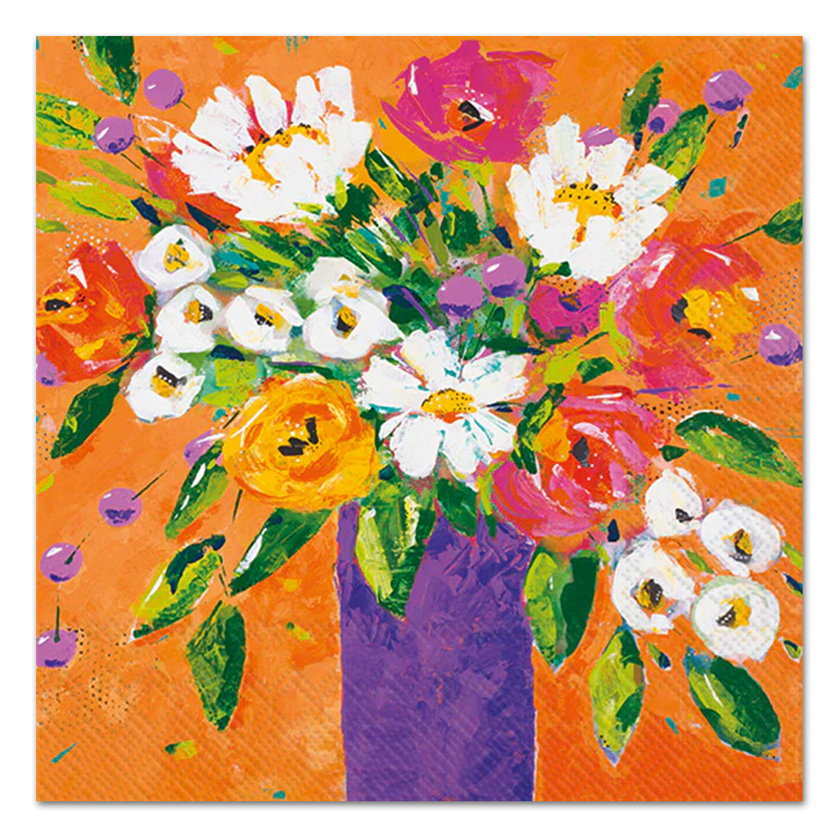 Burst of Joy Floral Paper Luncheon Napkins