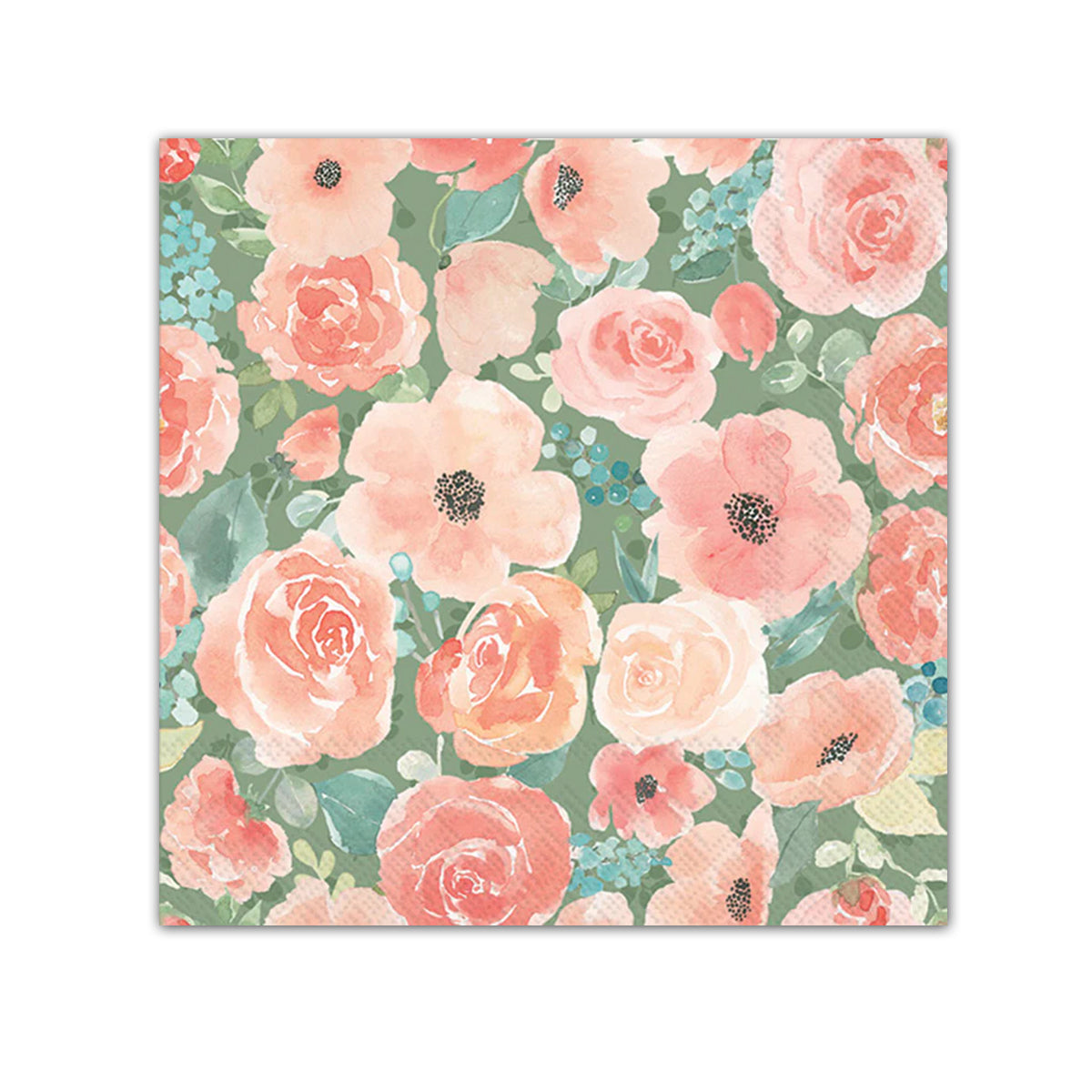 Blooming Delight Floral Paper Beverage Napkins