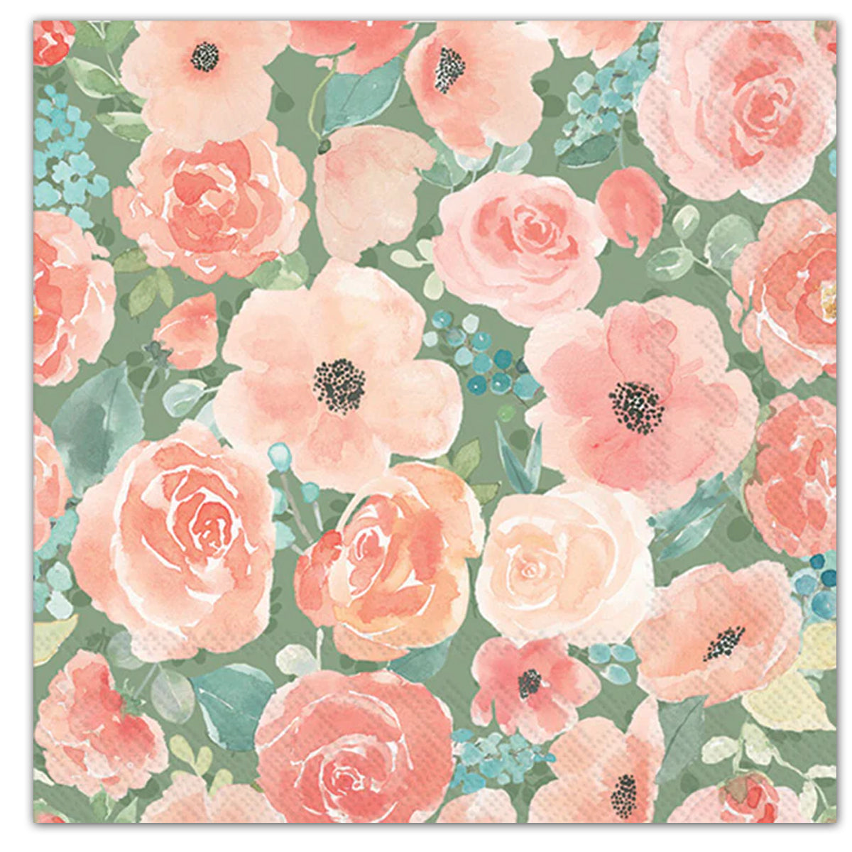 Blooming Delight Floral Paper Luncheon Napkins
