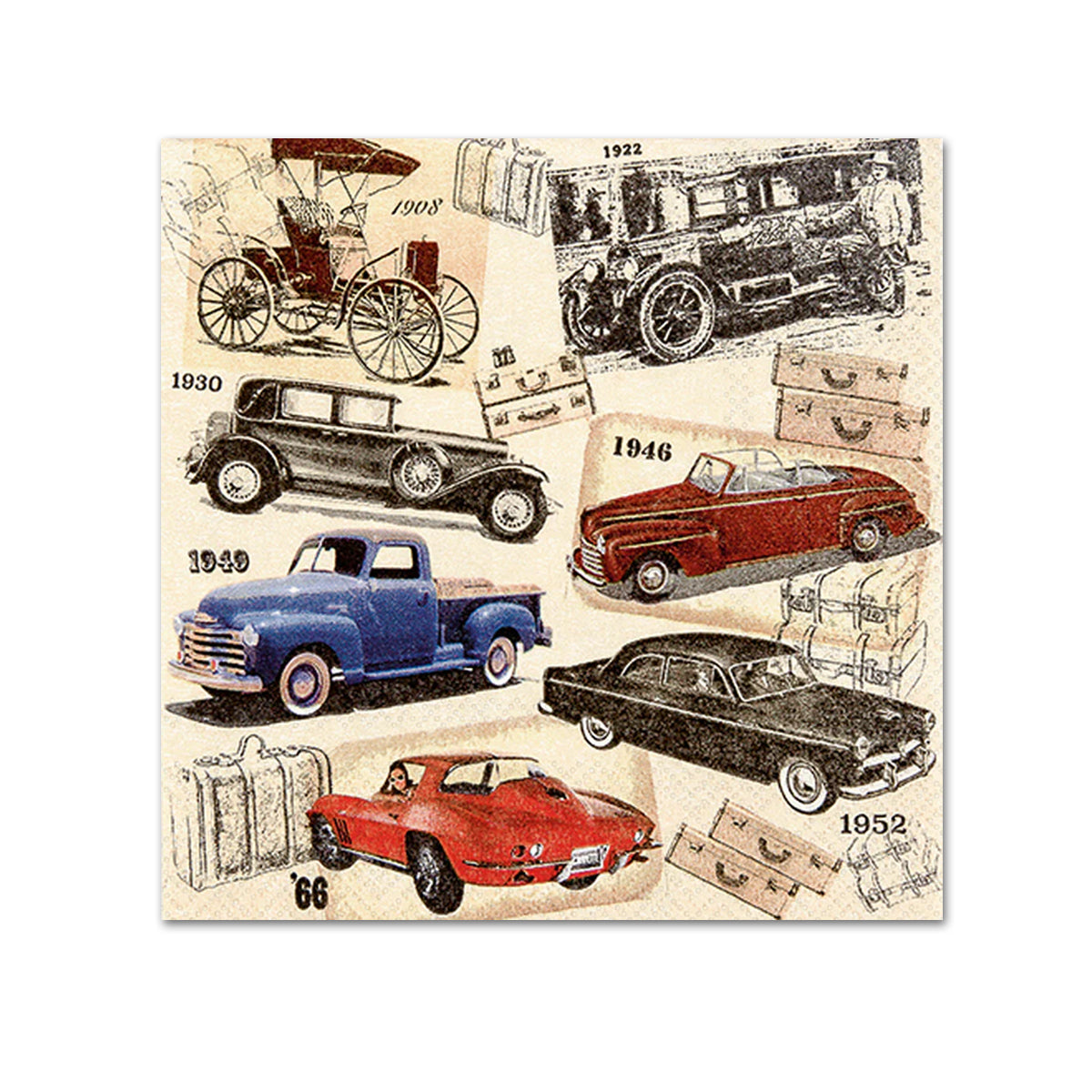 Classic Cars Paper Beverage Napkins