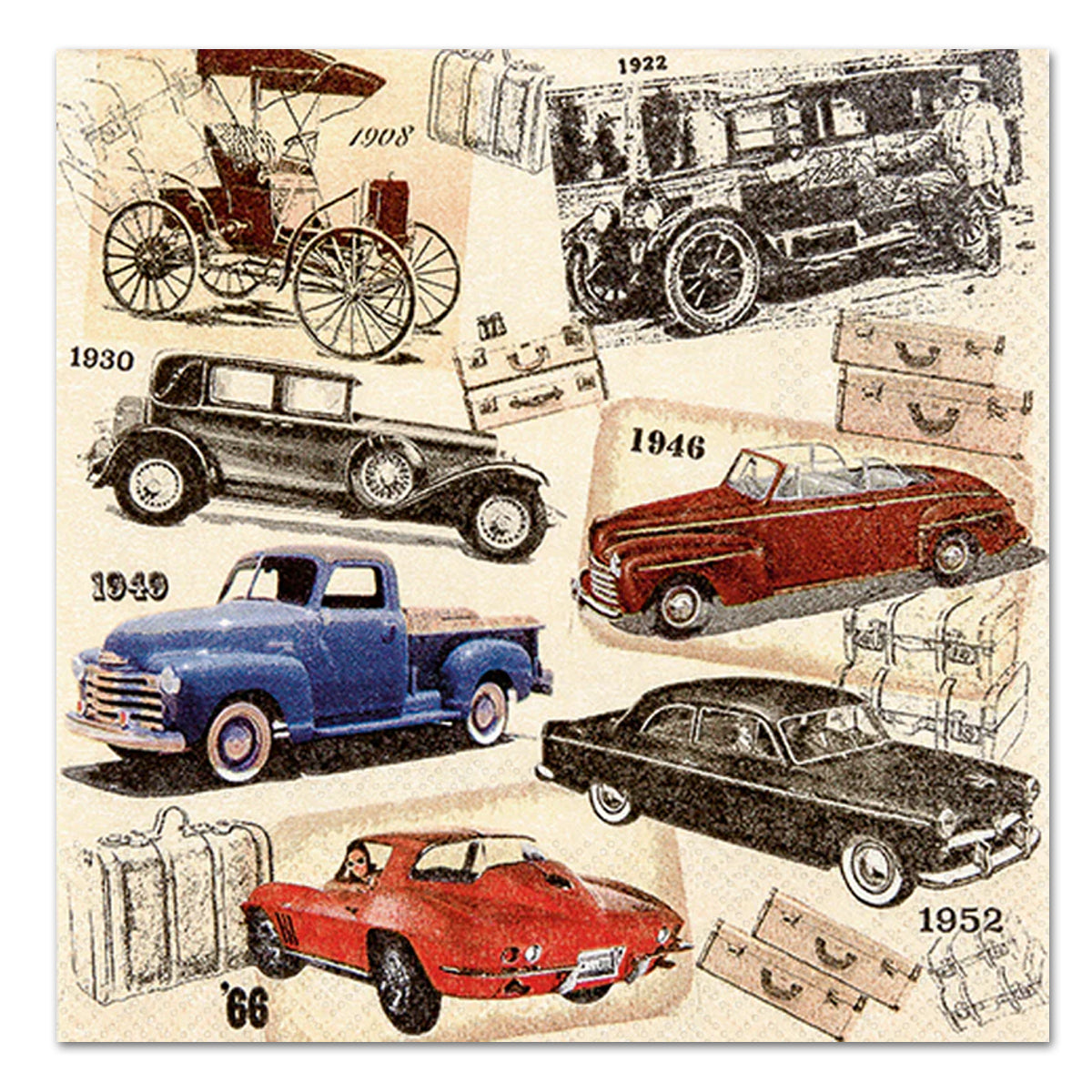 Classic Cars Paper Luncheon Napkins
