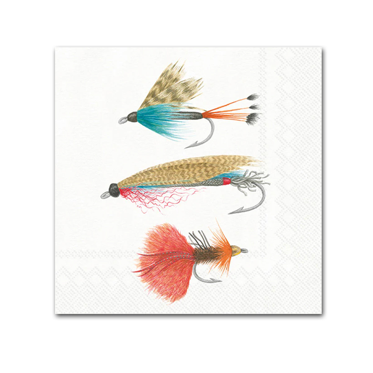Fishing Flies Paper Beverage Napkins