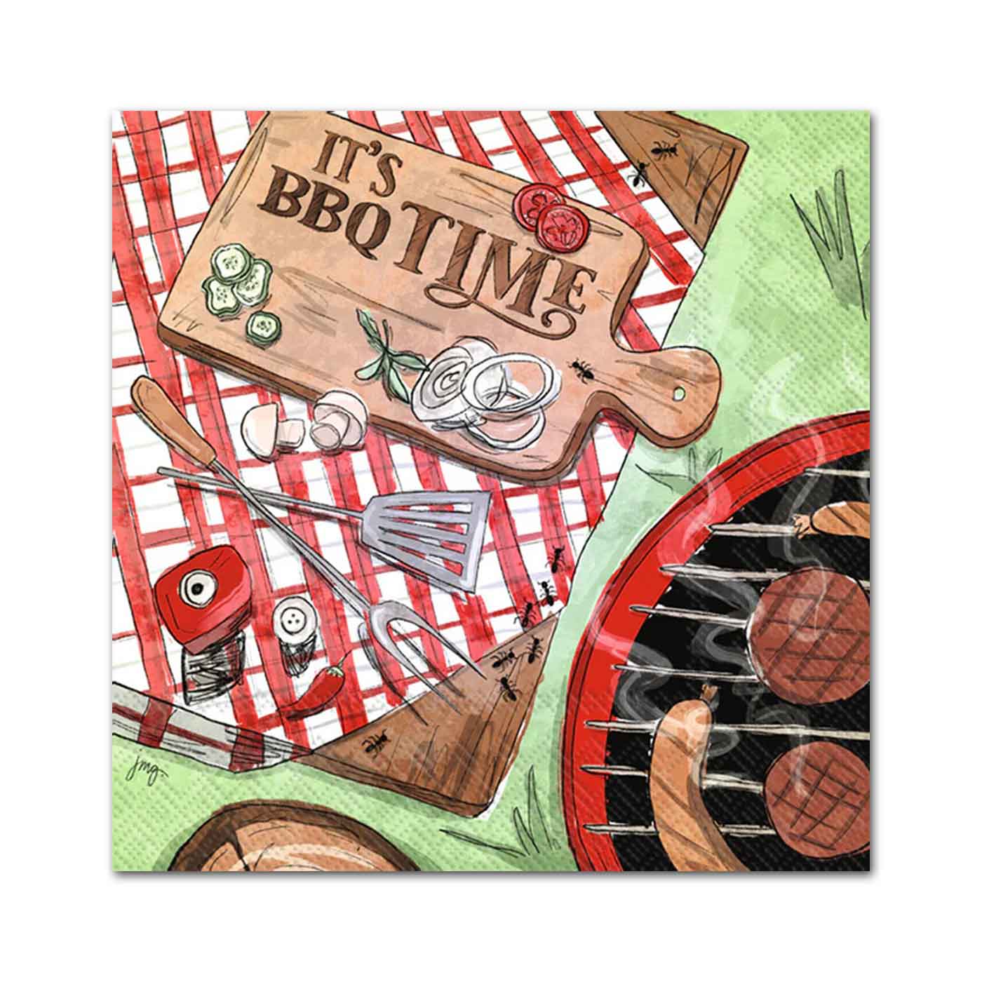 BBQ Time Paper Beverage Napkins