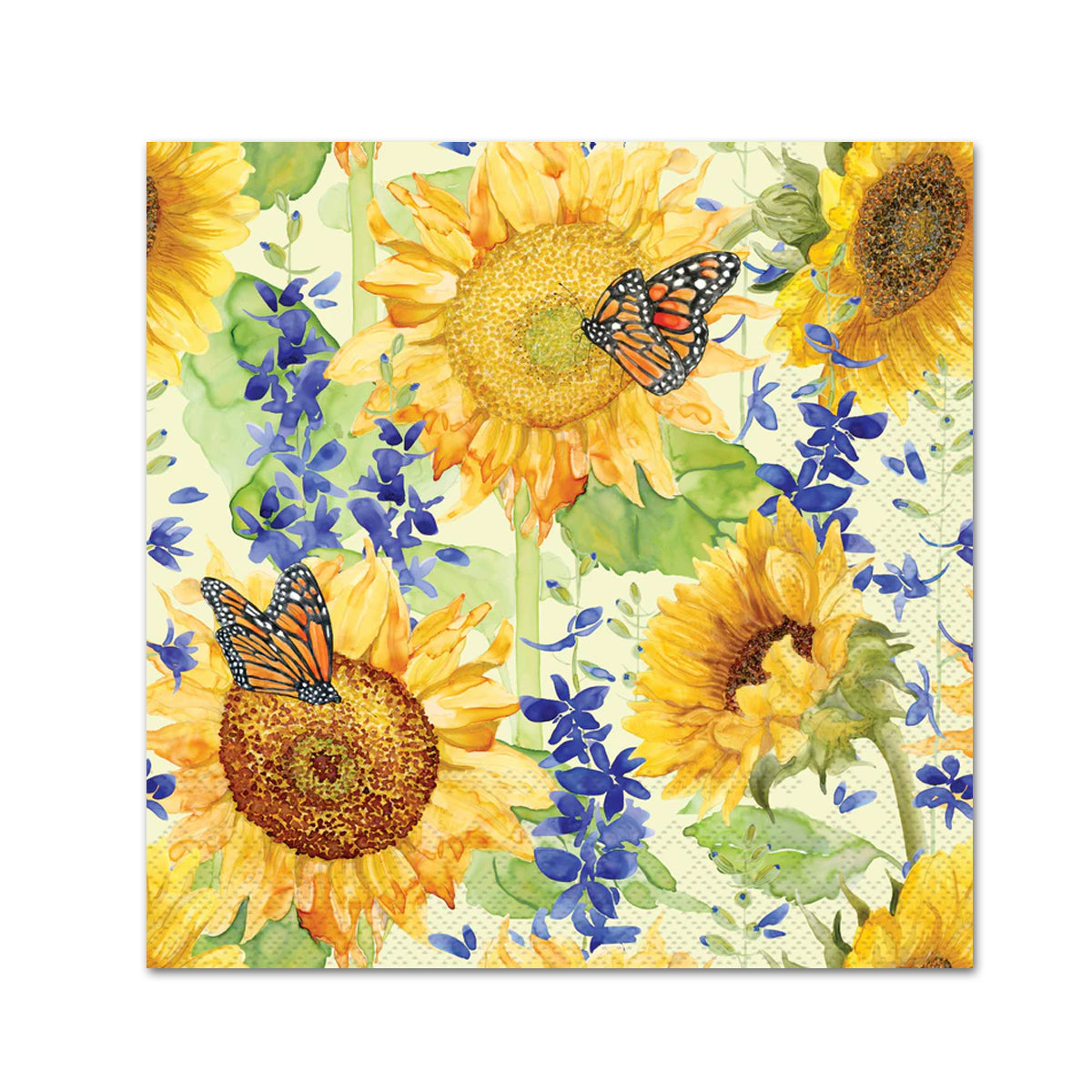 Sunflower & Larkspur Paper Beverage Napkins