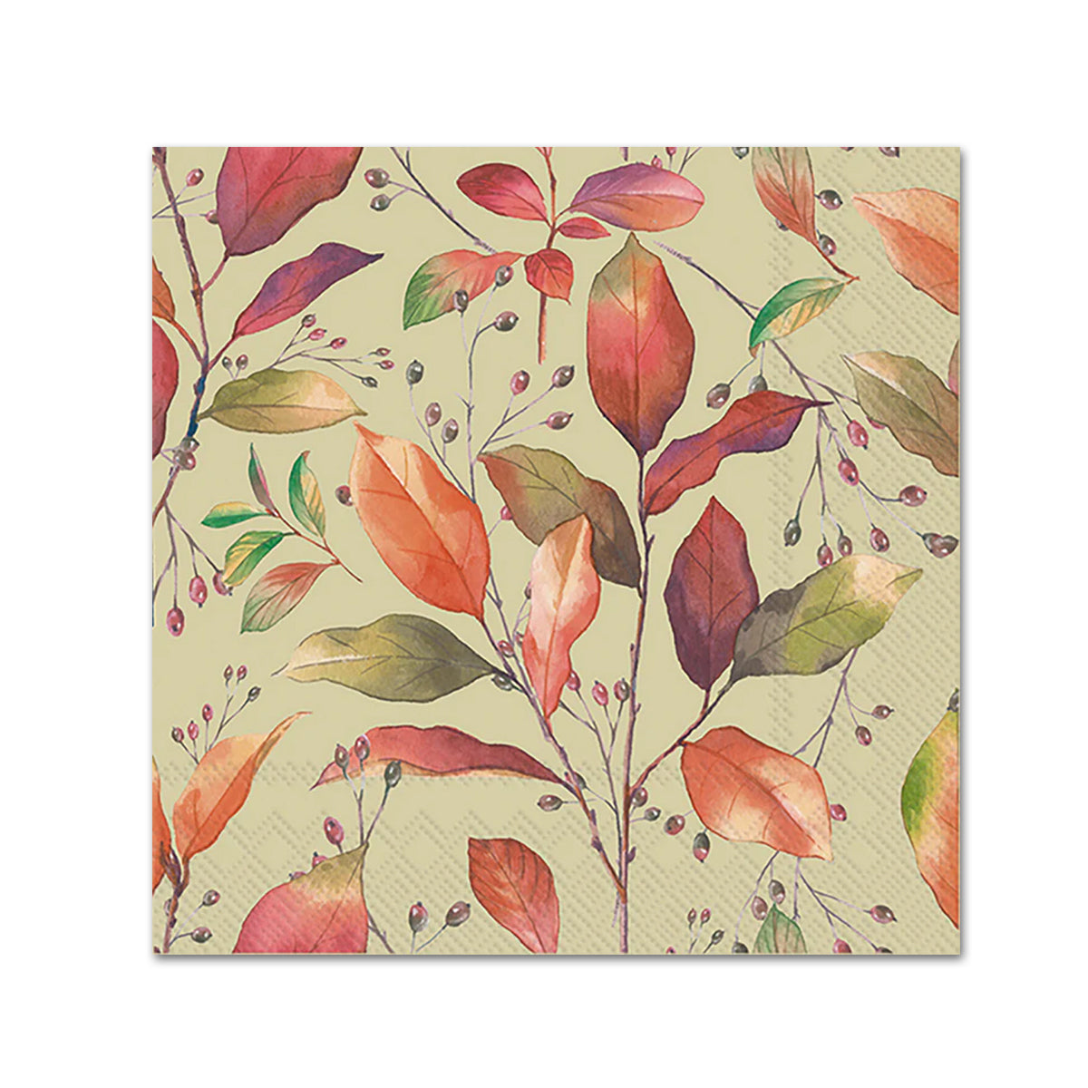 Colorful Autumn Paper Beverage Napkins