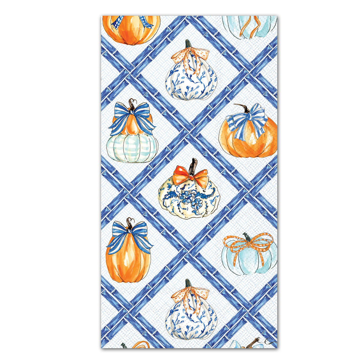 Chinoiserie Pumpkin Topiary Paper Guest Towels - Buffet Napkins