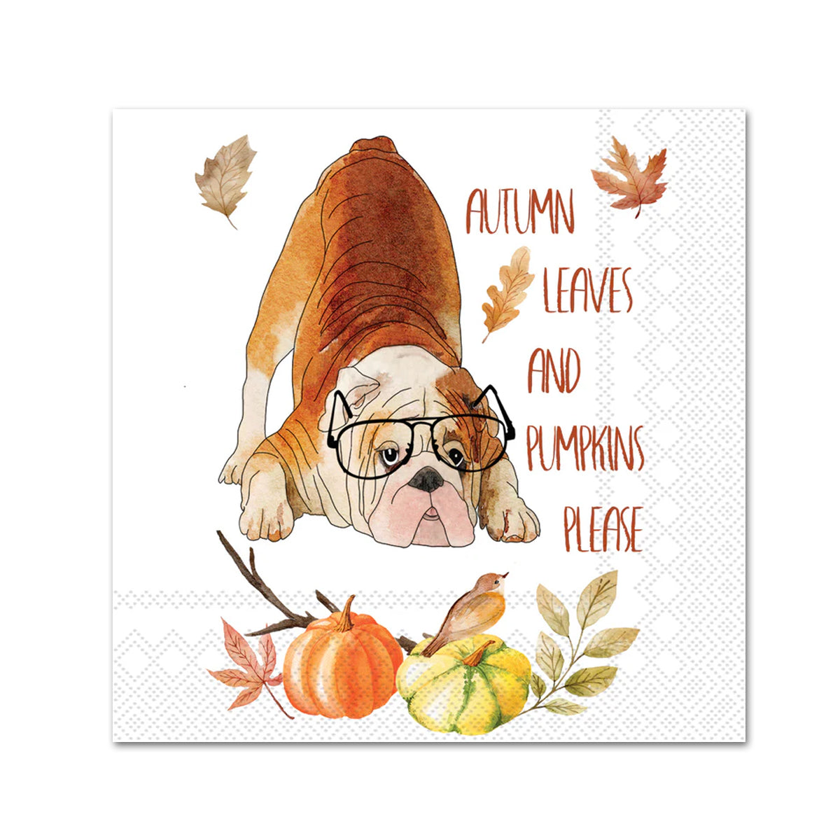 Fall Festival Bulldog Paper Beverage Napkins