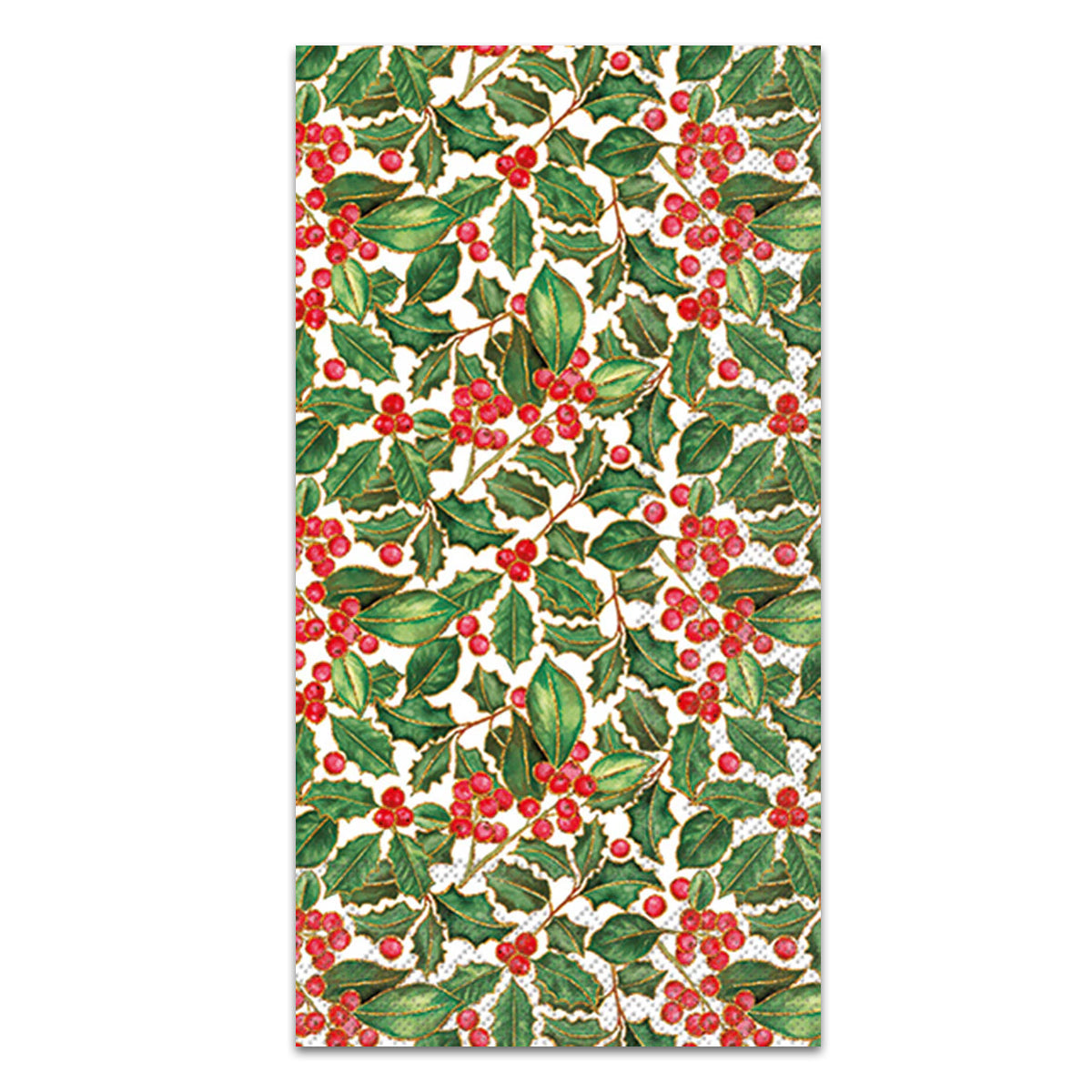 Holiday Holly Paper Guest Towels - Buffet Napkins