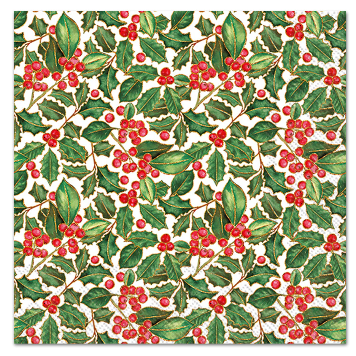 Holiday Holly Paper Luncheon Napkins