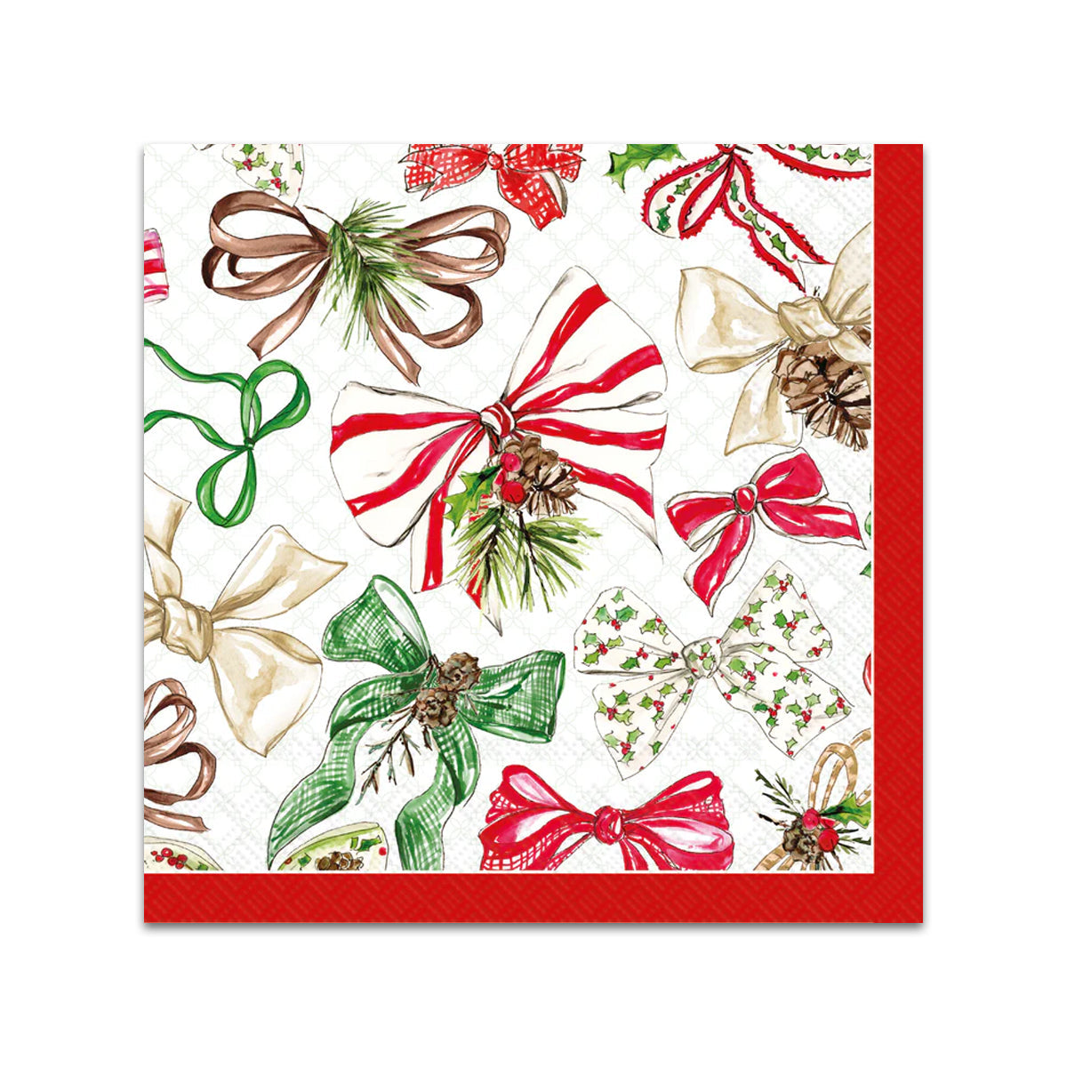 Christmas Bows Paper Beverage Napkins