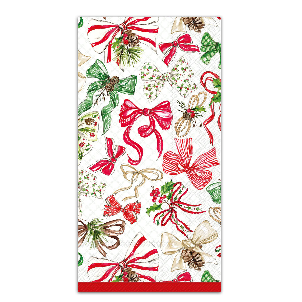 Christmas Bows Paper Guest Towels - Buffet Napkins