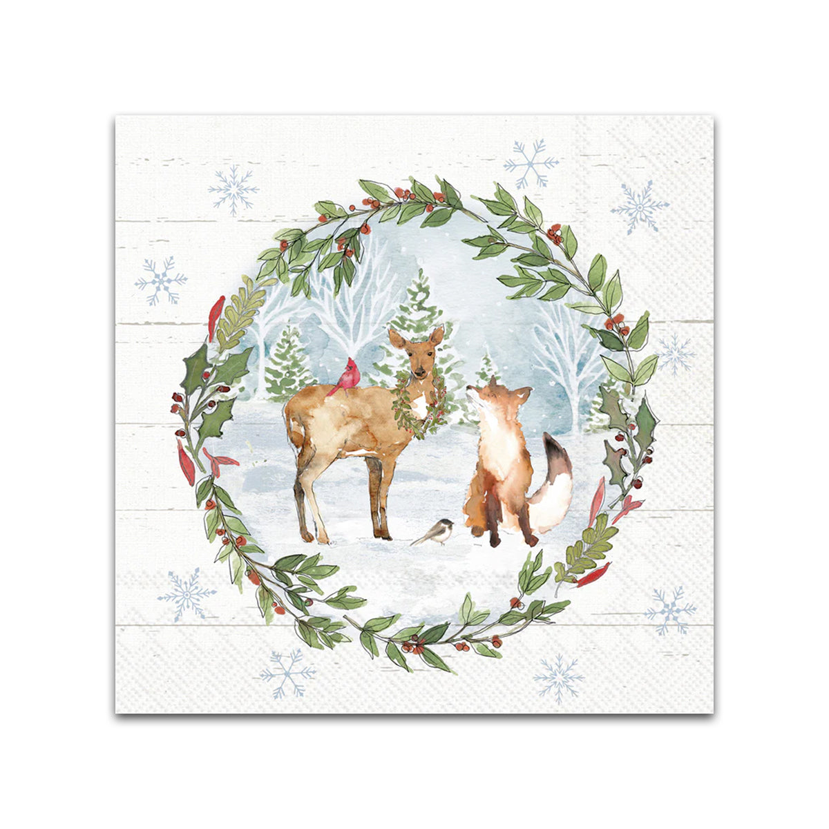 Country Christmas Paper Beverage Napkins