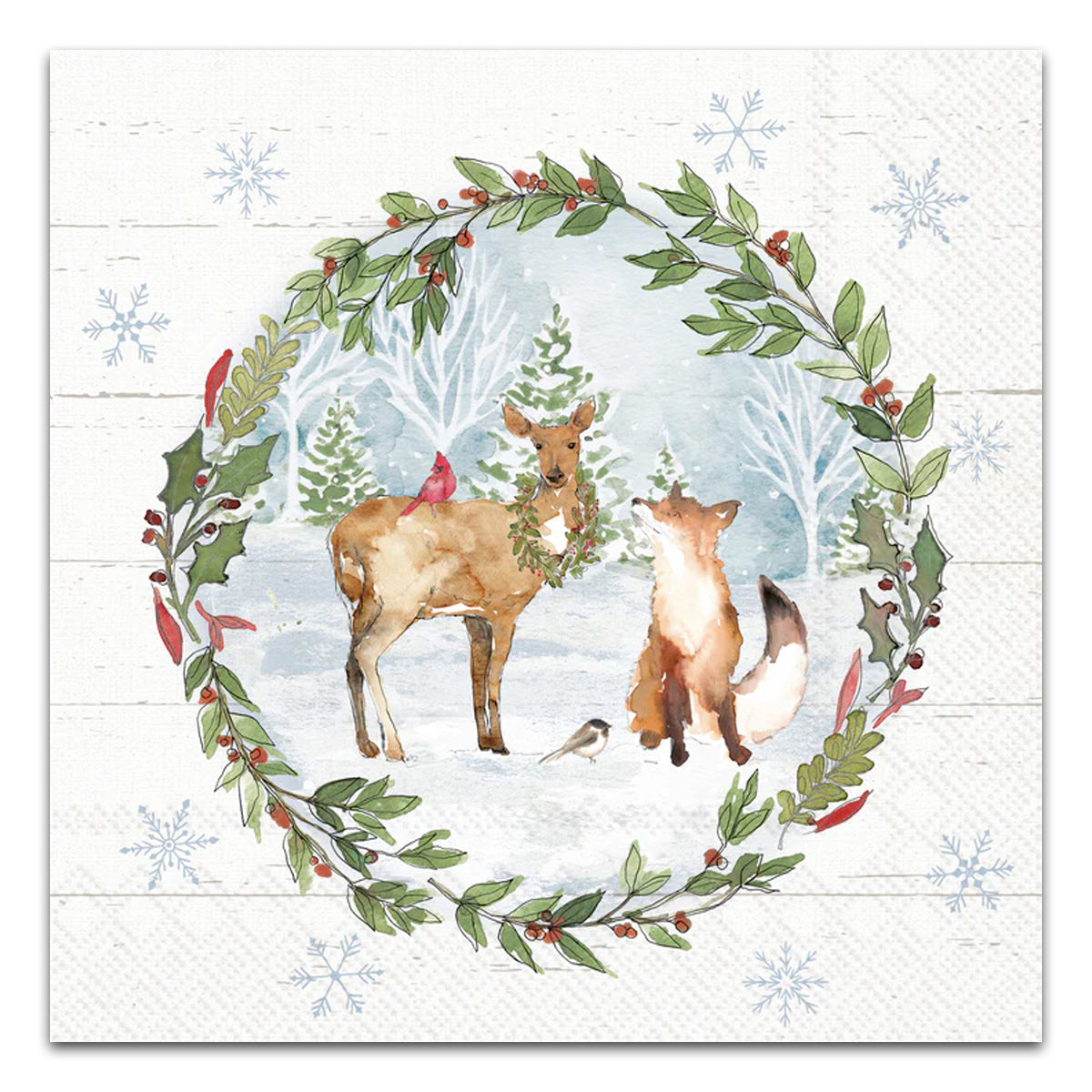 Country Christmas Paper Luncheon Napkins
