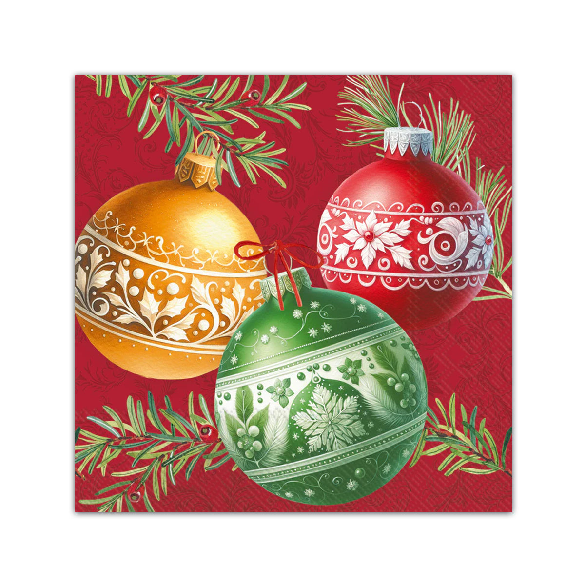 Christmas Bubbles Paper Beverage Napkins