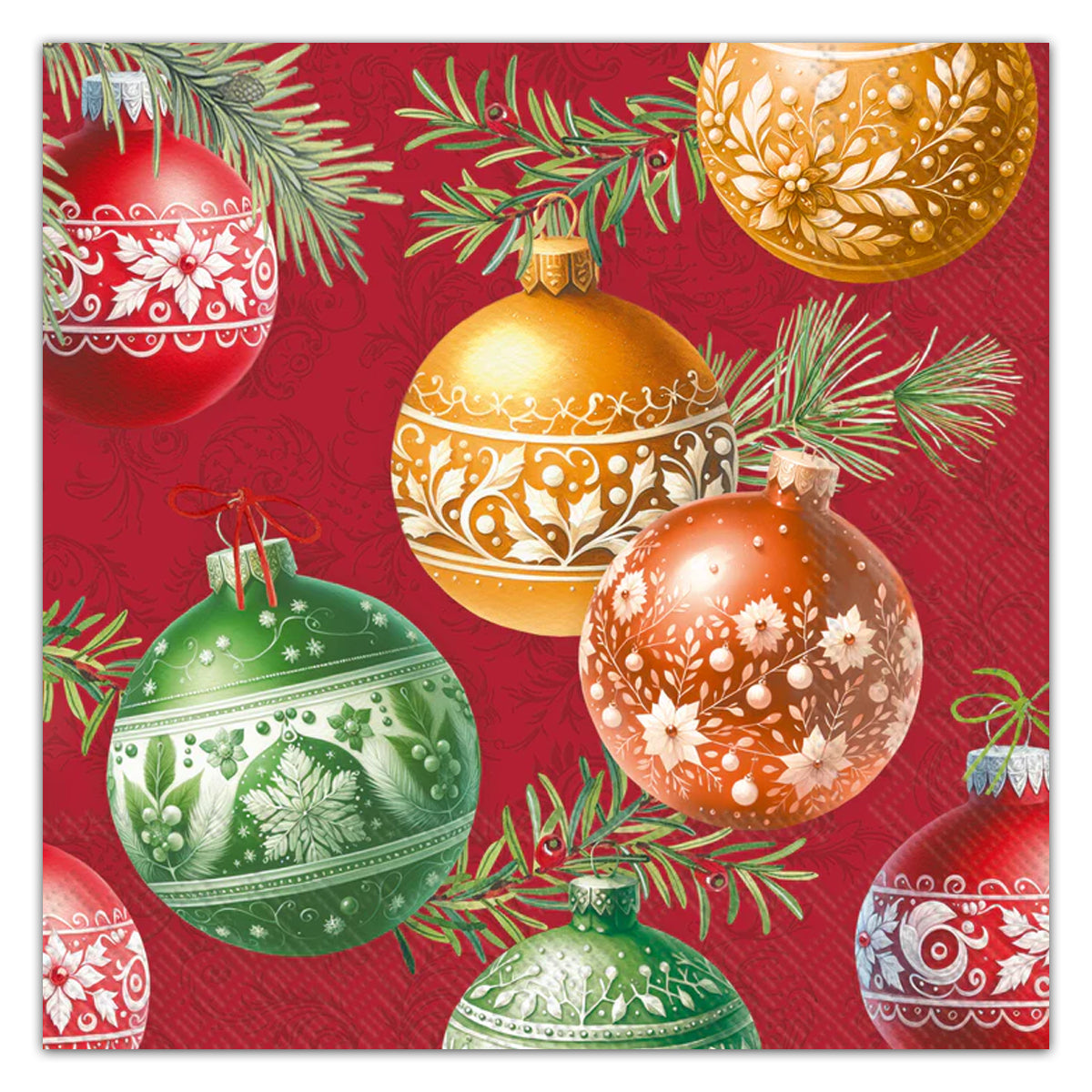 Christmas Bubbles Paper Luncheon Napkins