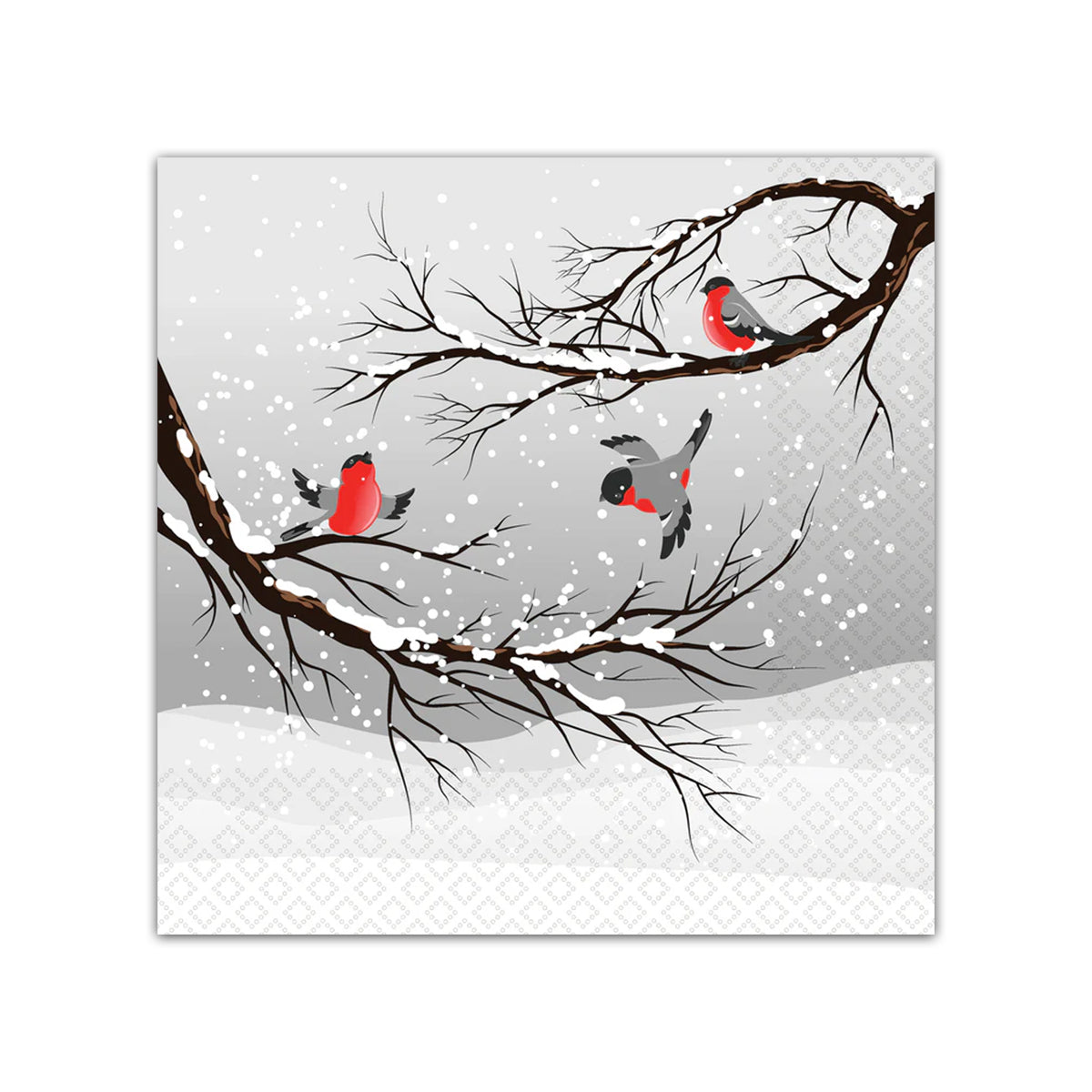 Birds Snow Play Paper Beverage Napkins