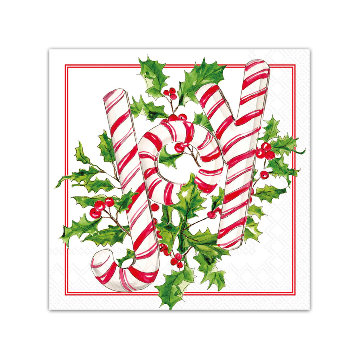 Holly Jolly Candy Holiday Paper Beverage Napkins