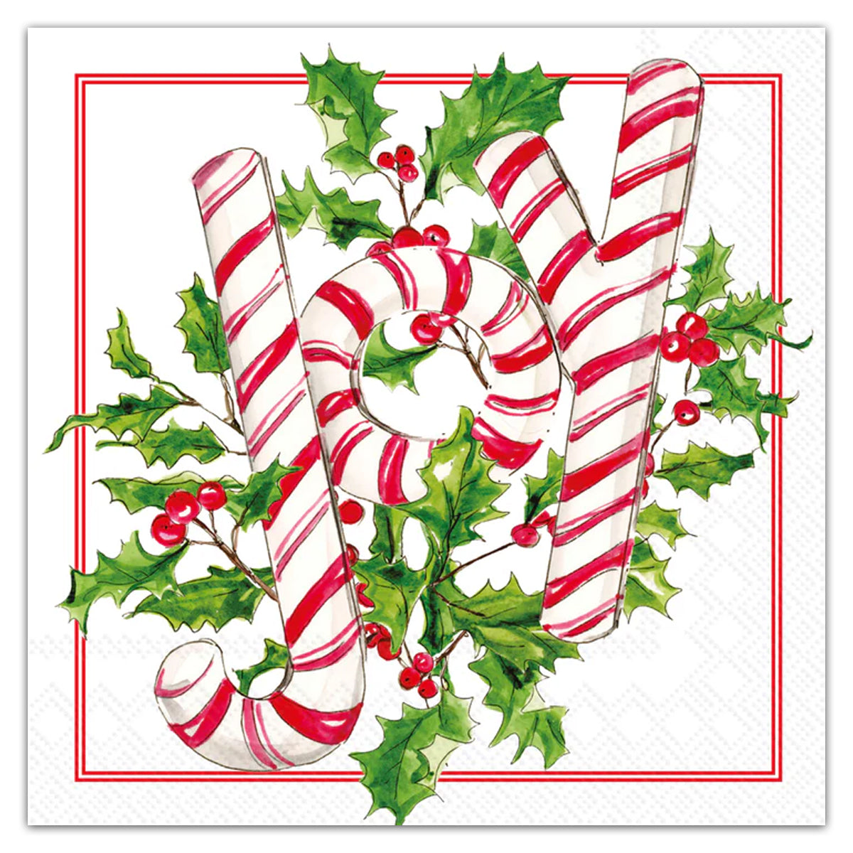 Holly Jolly Candy Holiday Paper Luncheon Napkins