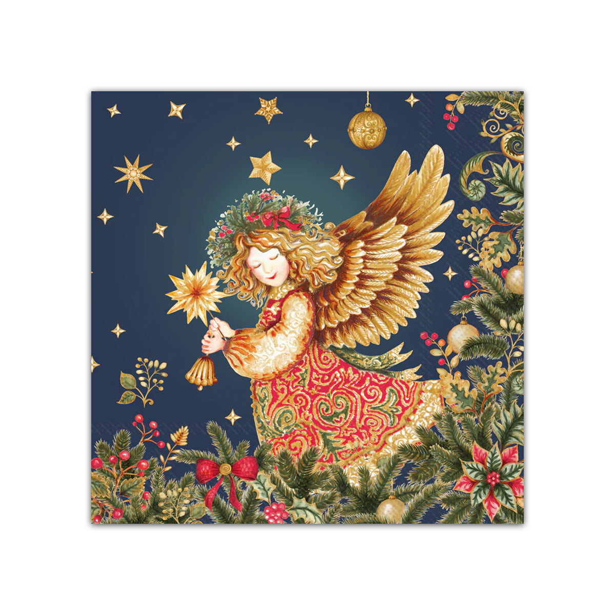 Opulent Angel Holiday Paper Beverage Napkins