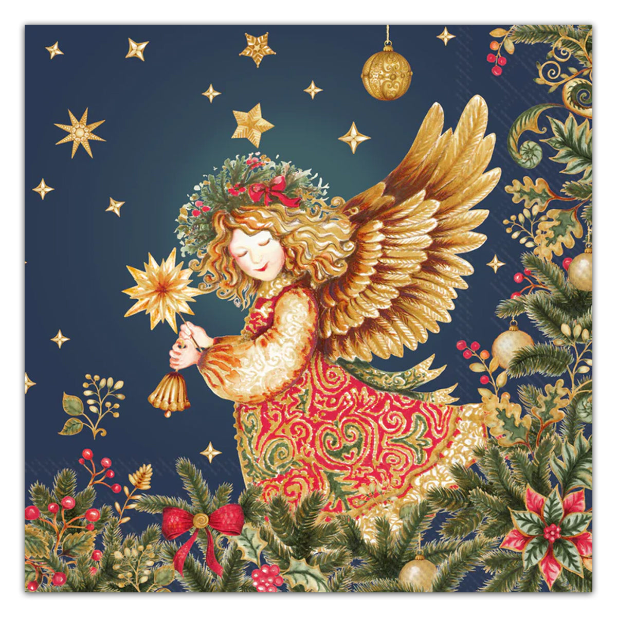 Opulent Angel Holiday Paper Luncheon Napkins