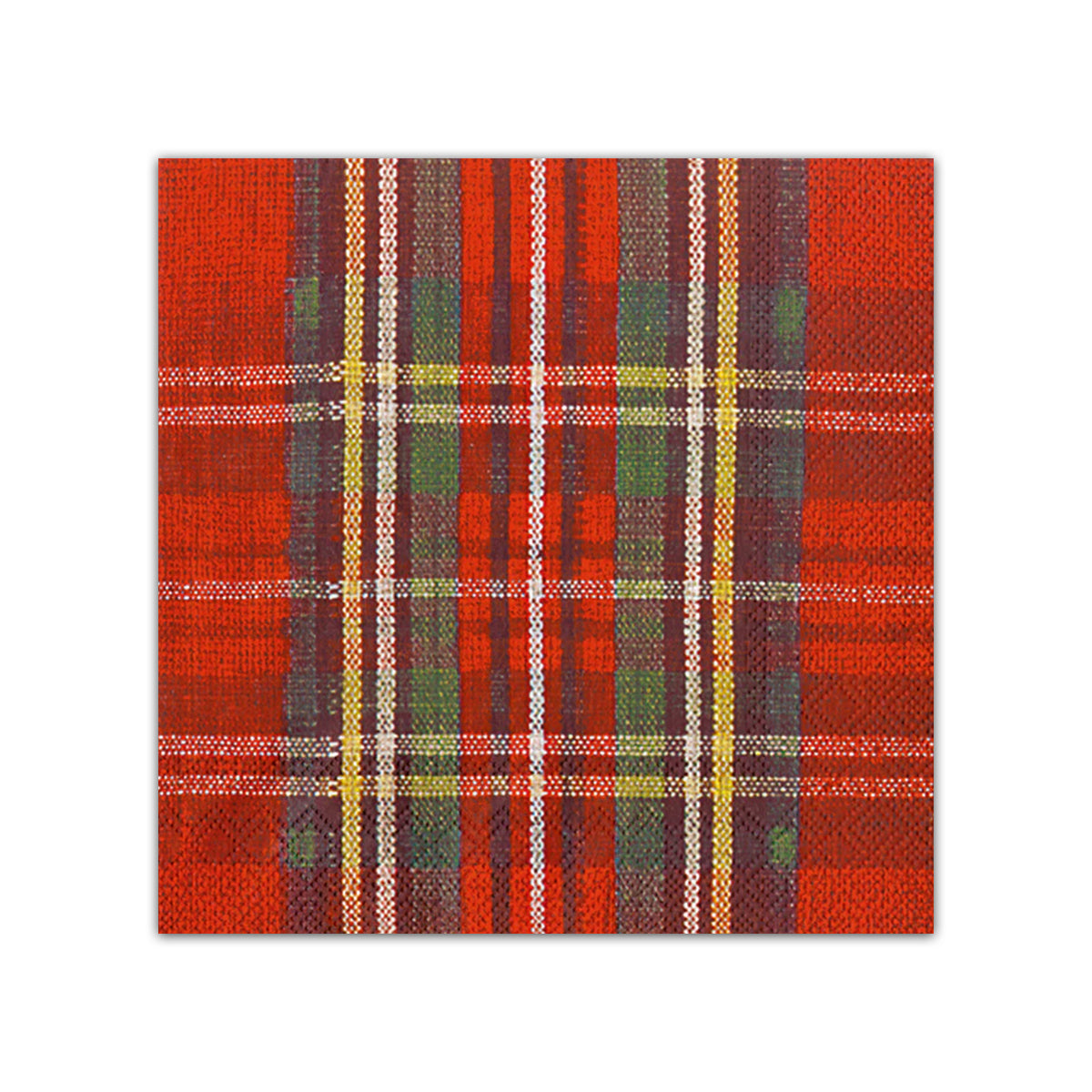 Classic Red Plaid Holiday Paper Beverage Napkins
