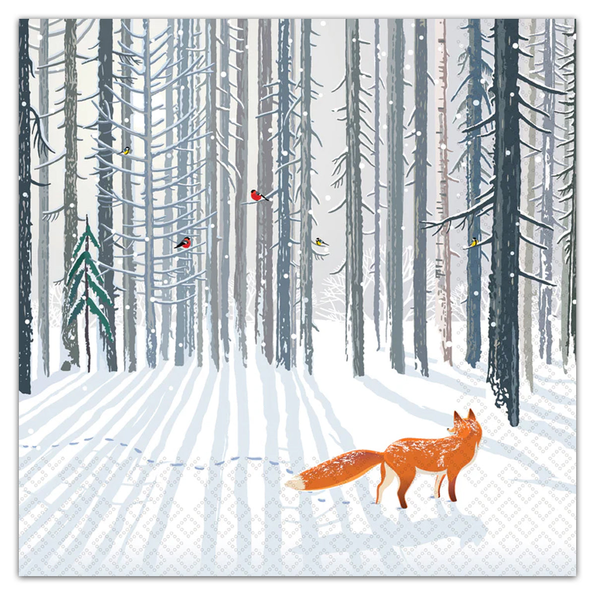 Winter Fox Trail Paper Luncheon Napkins