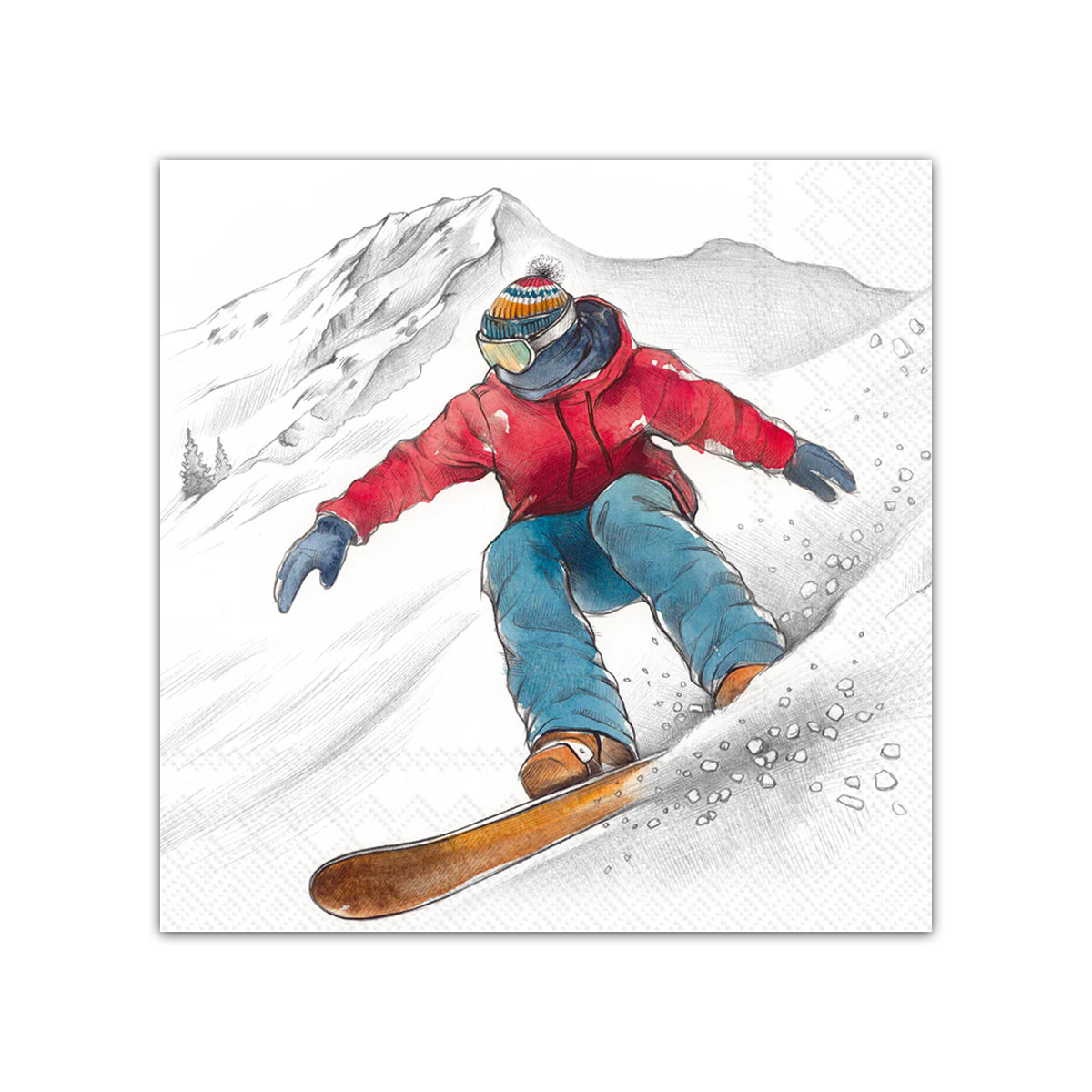Snowboarding Paper Beverage Napkins