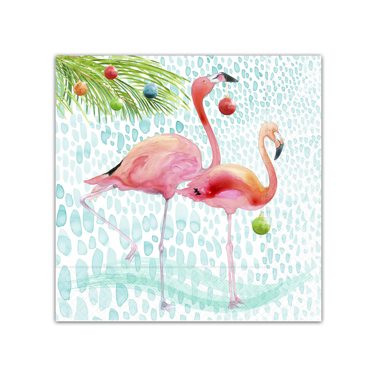 Pink Flamingo Holiday Paper Beverage Napkins