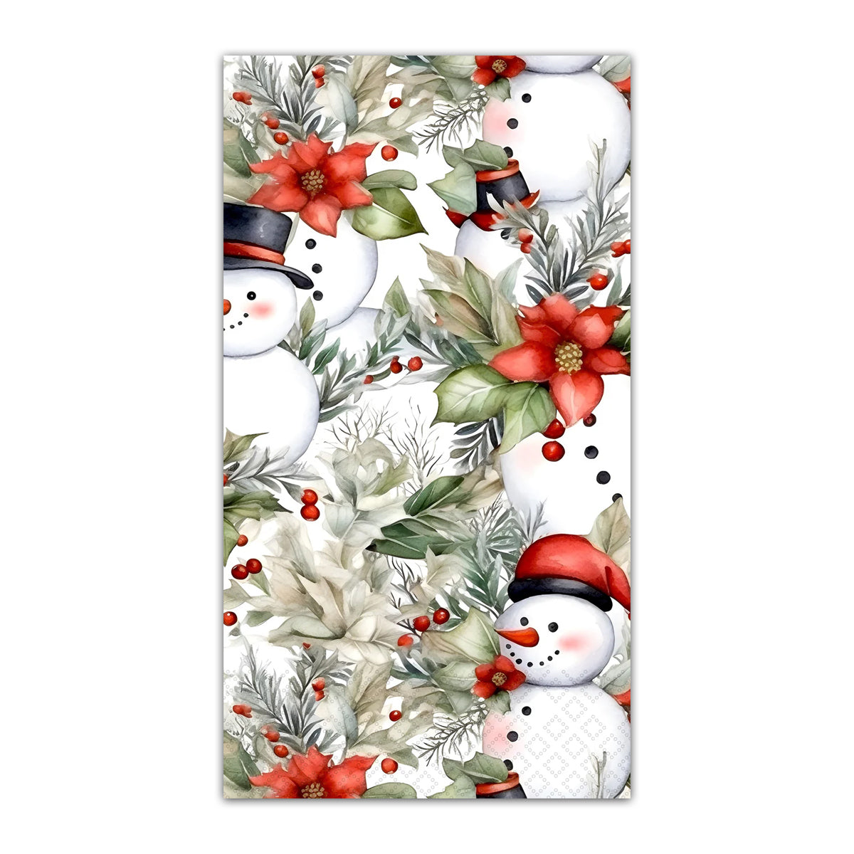 Hiding Snowman Holiday Paper Guest Towels - Buffet Napkins
