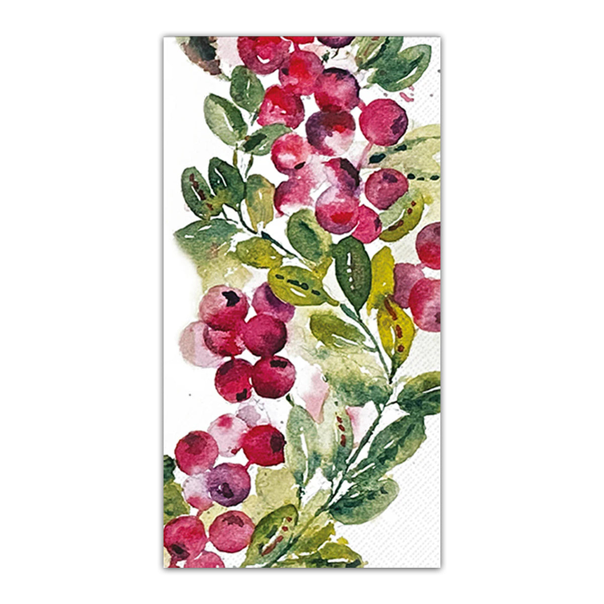 Cranberry Wreath Holiday Paper Guest Towels - Buffet Napkins