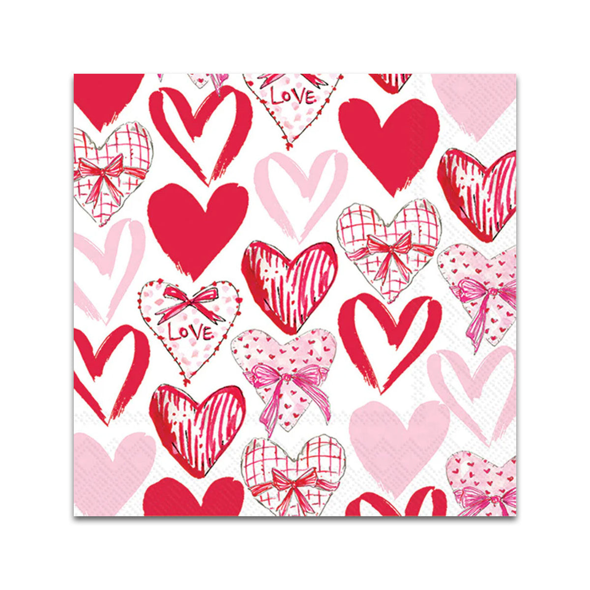 Hearts of Love Paper Beverage Napkins