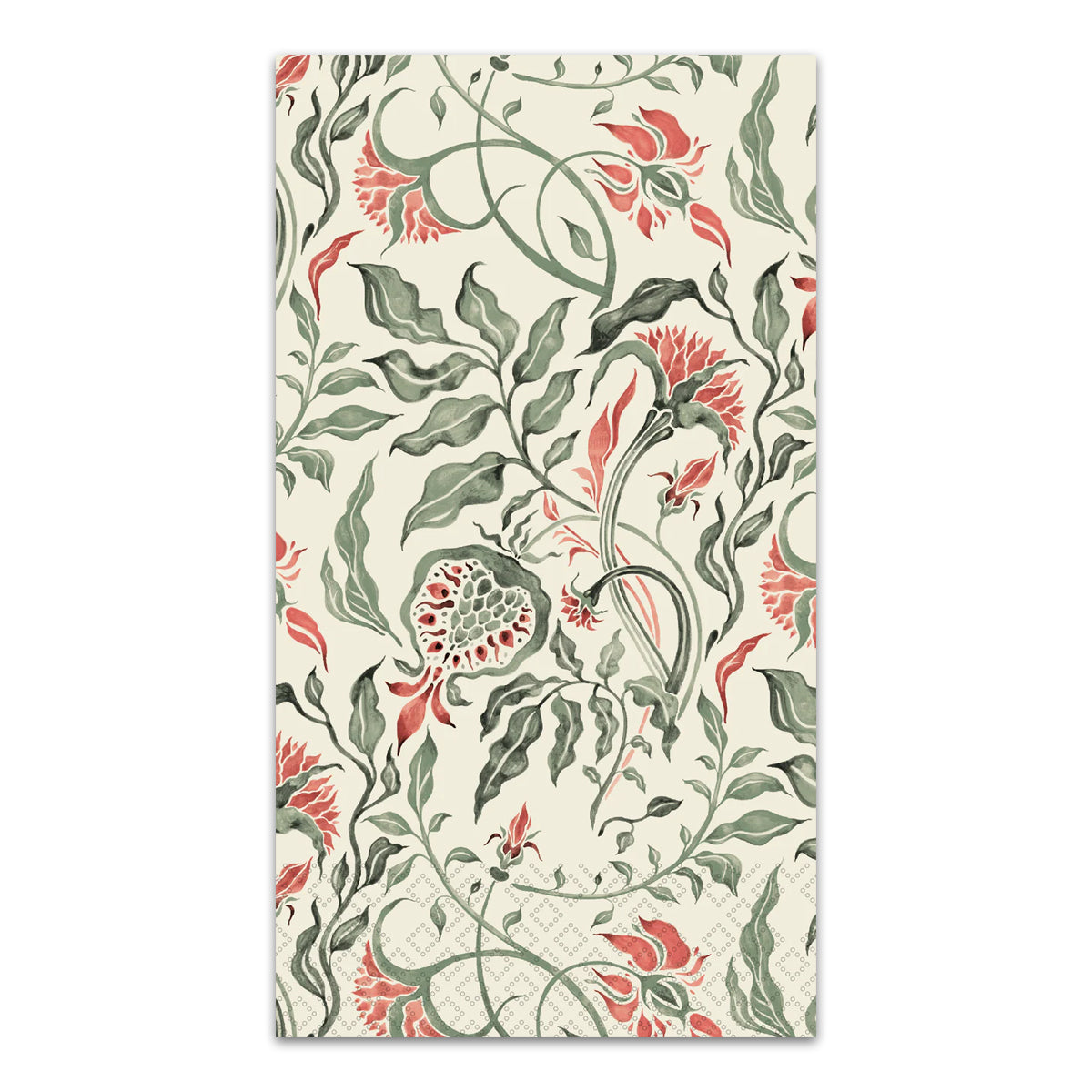 Royal Pattern Olive Paper Guest Towels - Buffet Napkins