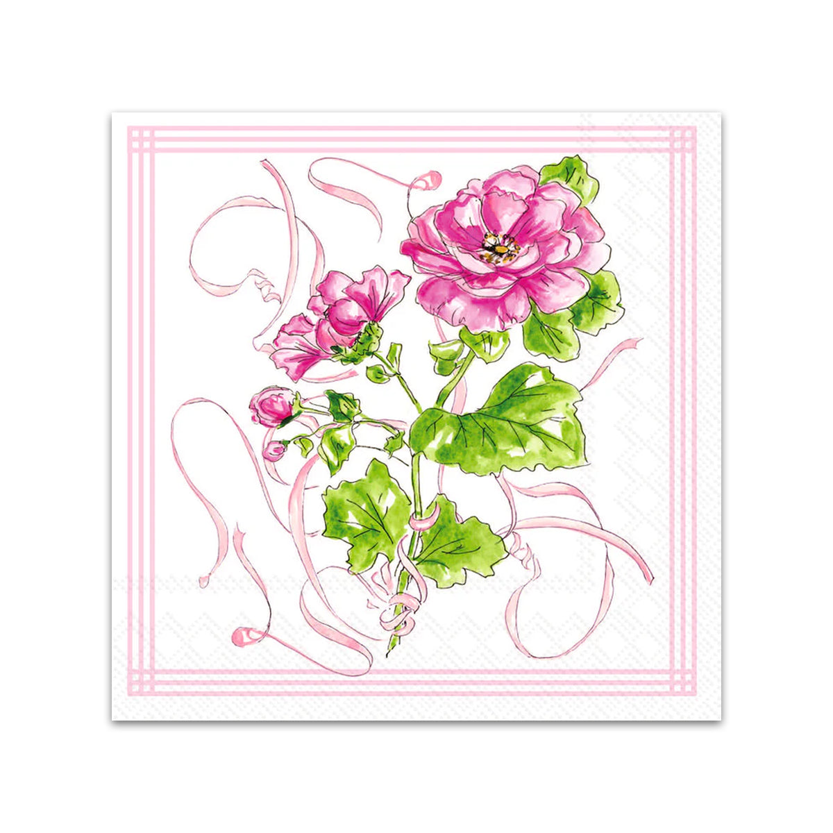 Pink Garden Party Paper Beverage Napkins