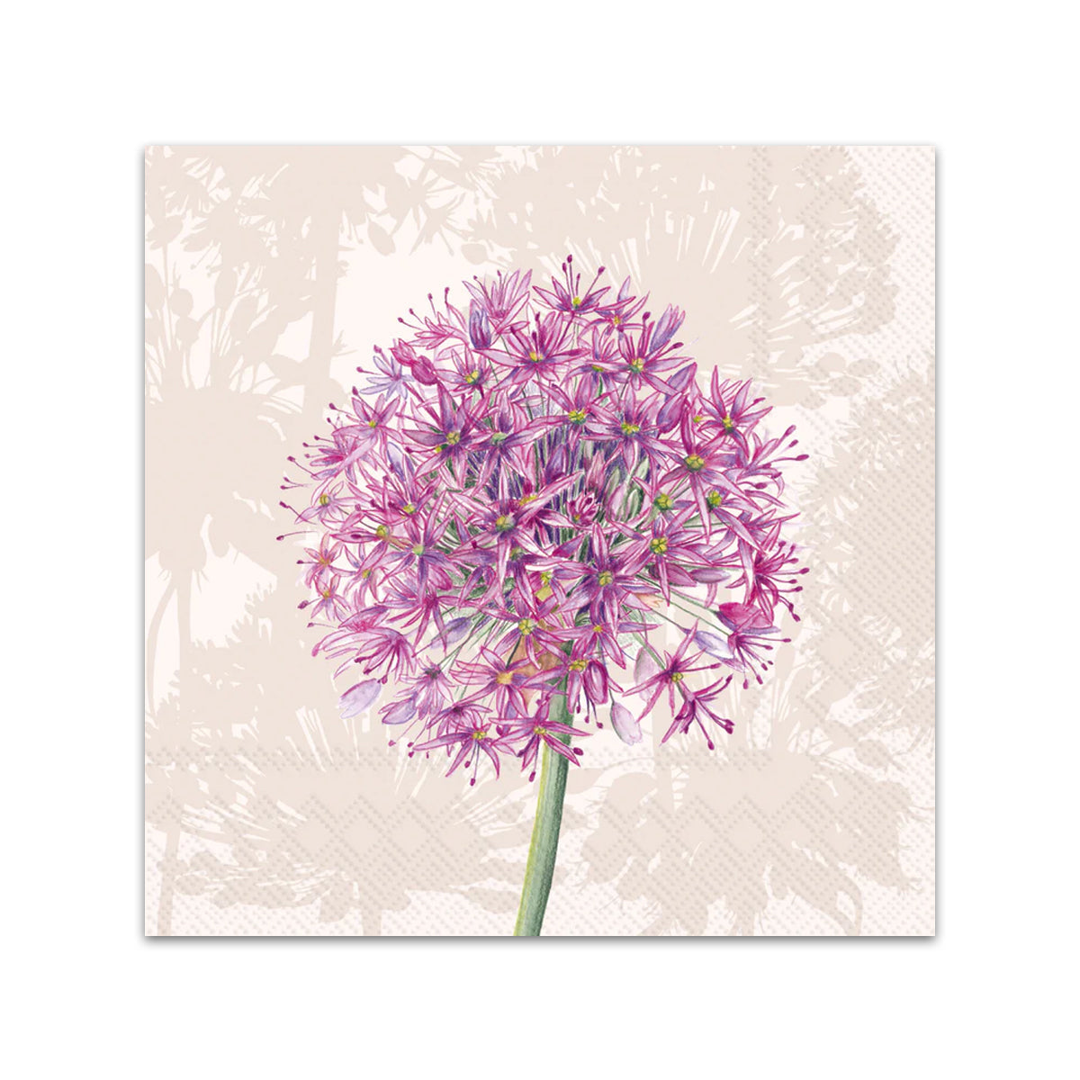 Allium Garden Cream Paper Beverage Napkins