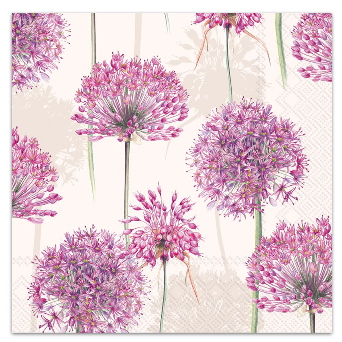 Allium Garden Cream Luncheon Napkins