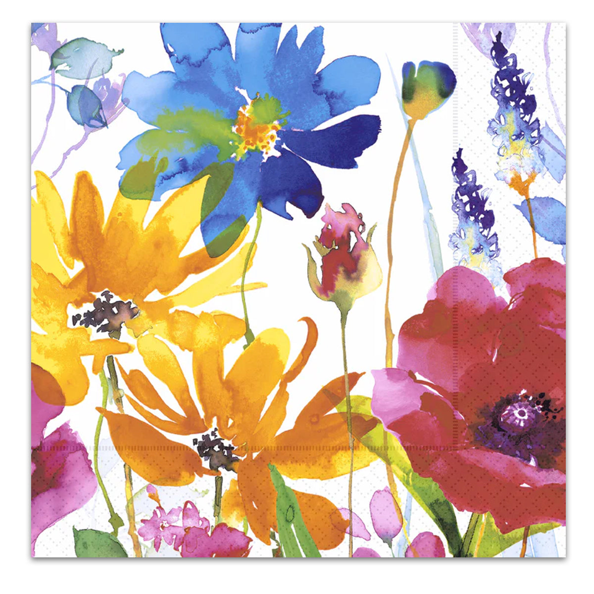 Primary Floral Luncheon Napkins