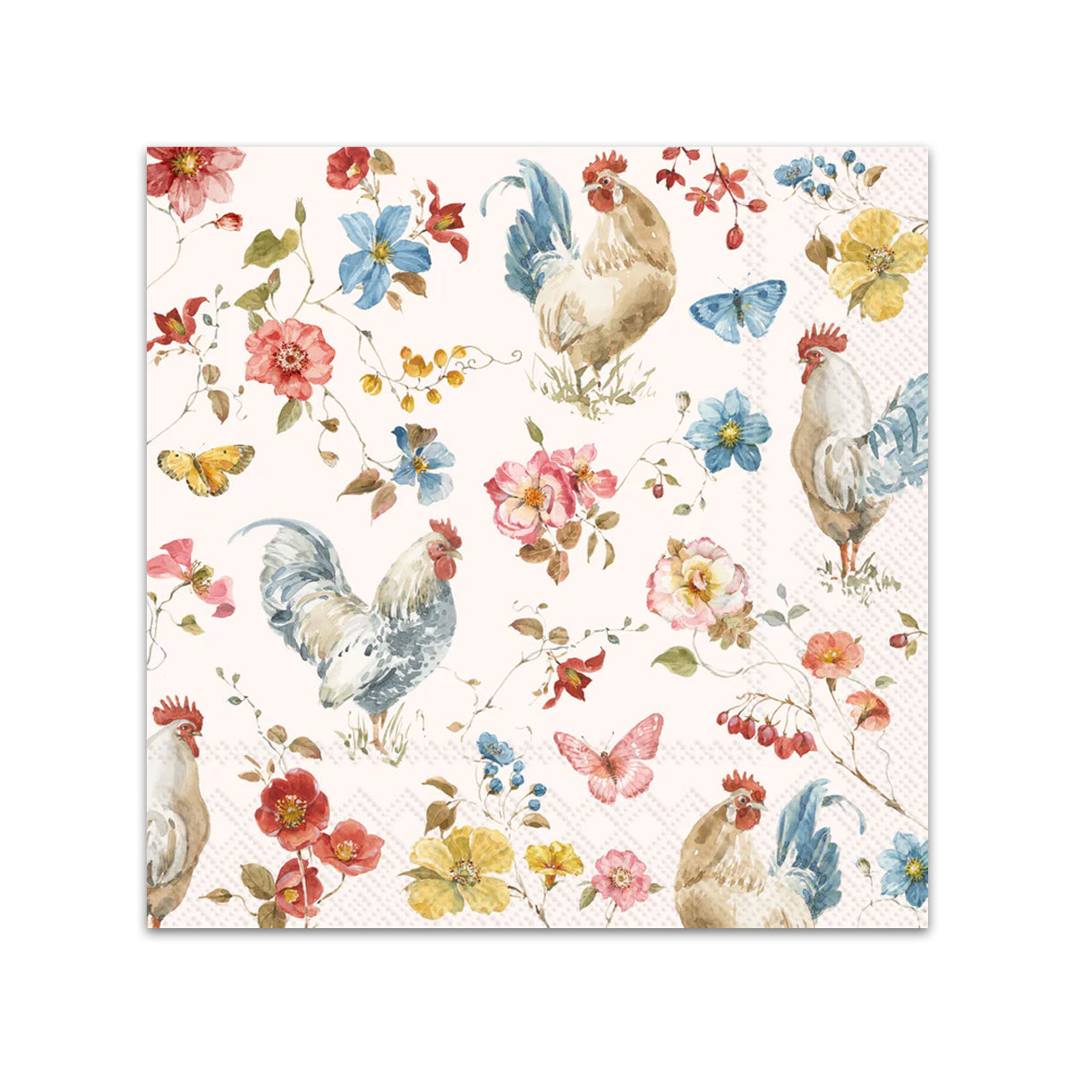 Country Rooster Paper Beverage Napkins