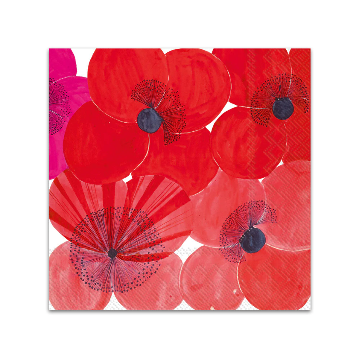 Mohn Red Flowers Paper Beverage Napkins